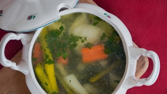Drink warm broth: Drinking warm chicken broth can help fight congestion, keep you hydrated and rebuild immune cells.(Unsplash)