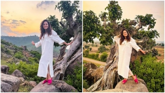 Nushrratt Bharucchais giving us major travel FOMO. The actor is currently in Madhya Pradesh and the pictures of her getaway are making their way on her Instagram profile. Her profile is replete with her ventures in Madhya Pradesh and each one of them are making her Instagram family drool like anything.(Instagram/@nushrrattbharuccha)