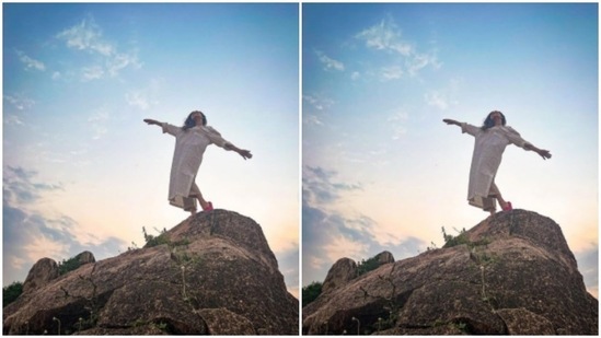 On Monday. Nushrratt Bharuccha treated her Instagram family with another set of photo dump and they perfectly capture her vacay mood.(Instagram/@nushrrattbharuccha)