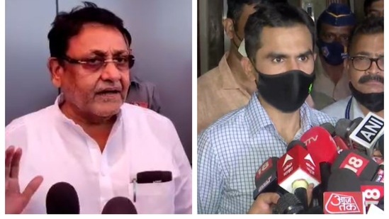 Nawab Malik (L) and Sameer Wankhede (R)(HT File) Nawab Malik (L) and Sameer Wankhede (R)(HT File)