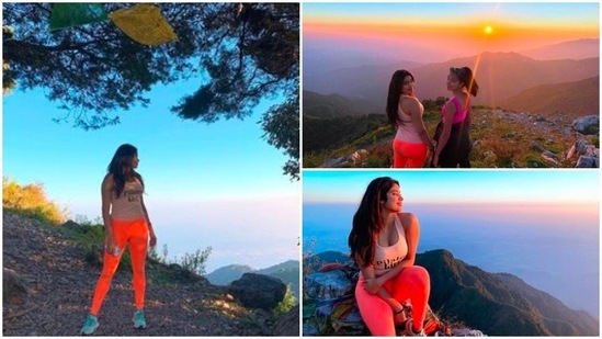 Janhvi Kapoor loves travelling and never misses a chance to hit the beach and the mountains. The actor is currently vacationing in Uttarakhand with her girl gang and constantly treating her fans with photos and videos from her hikes and trails.(Instagram/@janhvikapoor)