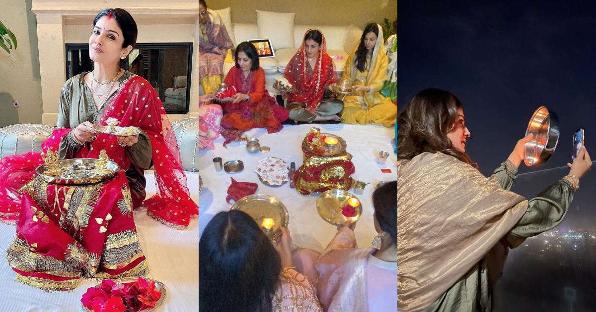 Raveena Tandon celebrated Karwa Chauth in the US.&nbsp;