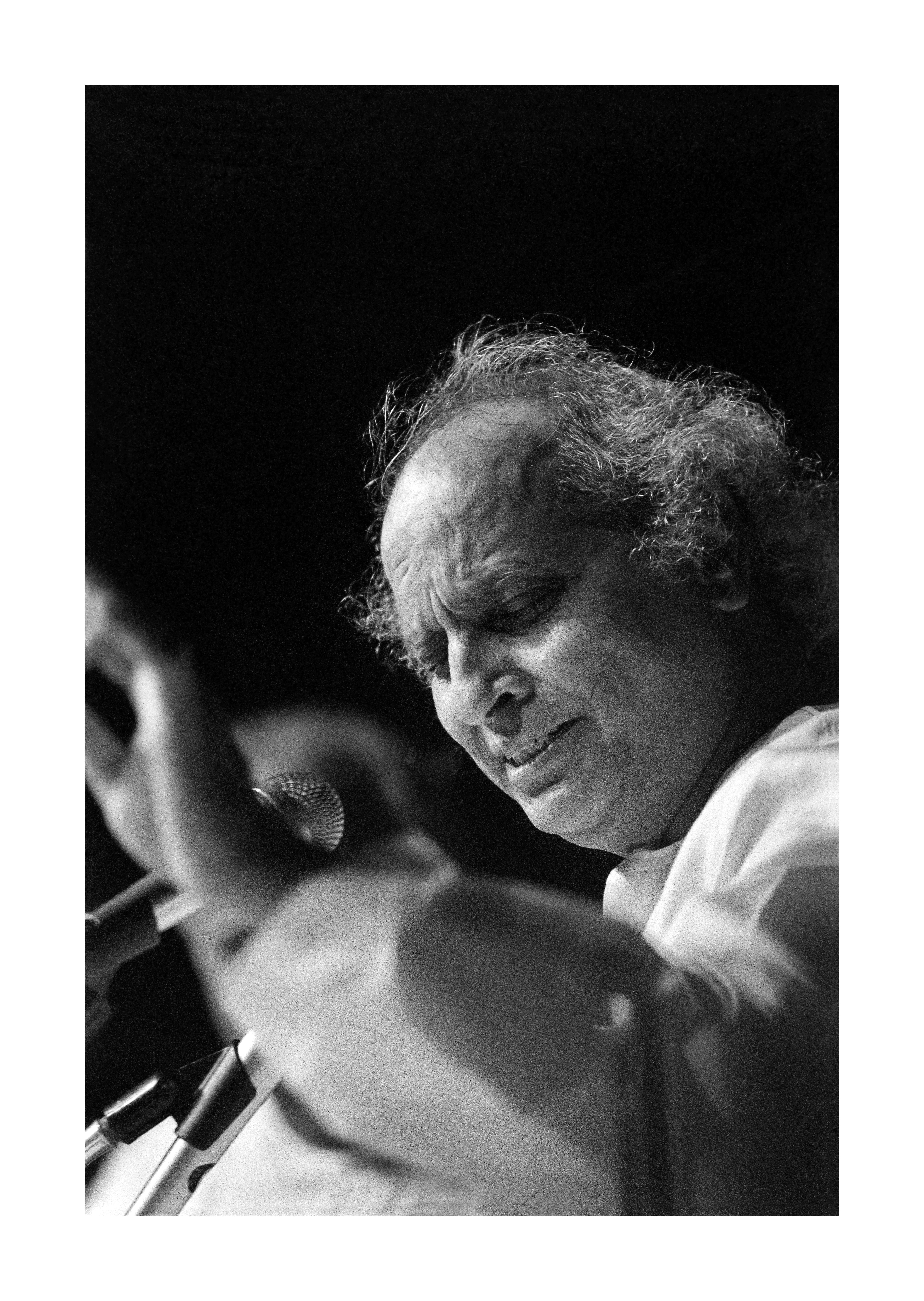 Classical singer, the late Pt Jasraj, captured by Pasricha during one of his performances.