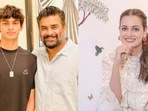 Dia Mirza congratulated R Madhavan and his son. Dia Mirza congratulated R Madhavan and his son.