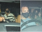 Vicky Kaushal and Katrina Kaif in their respective cars. Vicky Kaushal and Katrina Kaif in their respective cars.