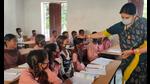 Smriti Irani interacts with girl students of a school in Salon, a region part of Amethi Lok Sabha but one that falls within Rae Bareli district. (Sourced) Smriti Irani interacts with girl students of a school in Salon, a region part of Amethi Lok Sabha but one that falls within Rae Bareli district. (Sourced)