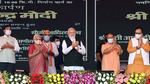 Prime Minister Narendra Modi at the launch of PM Ayushman Bharat Health Infrastructure Mission, Varanasi, Uttar Pradesh Governor Anandiben Patel, Union minister for health and family welfare Mansukh Mandaviya, chief minister Yogi Adityanath, and other dignitaries were also present (ANI) Prime Minister Narendra Modi at the launch of PM Ayushman Bharat Health Infrastructure Mission, Varanasi, Uttar Pradesh Governor Anandiben Patel, Union minister for health and family welfare Mansukh Mandaviya, chief minister Yogi Adityanath, and other dignitaries were also present (ANI)