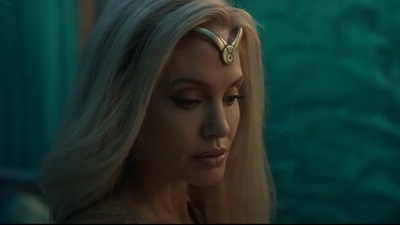 Angelina Jolie plays Thena in her first Marvel movie. According to Entertainment Weekly, the superhero can ‘manifest weapons’ out of thin air.&nbsp; 