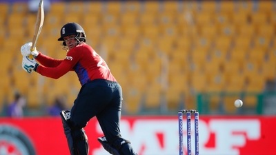Cricket - ICC Men's T20 World Cup 2021 - Super 12 - Group 1 - England v Bangladesh - Zayed Cricket Stadium, Abu Dhabi, United Arab Emirates - October 27, 2021 England's Jason Roy in action REUTERS/Hamad I Mohammed (REUTERS)