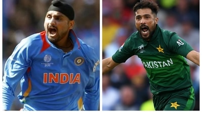 Harbhajan Singh and Mohammad Amir Harbhajan Singh and Mohammad Amir