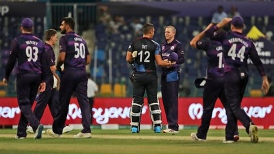 Namibia beat Scotland by four wickets in T20 World Cup. (AP) Namibia beat Scotland by four wickets in T20 World Cup. (AP)