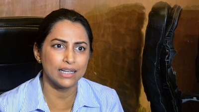 Actress Kranti Redkar, wife of NCB officer Sameer Wankhede (PTI)
