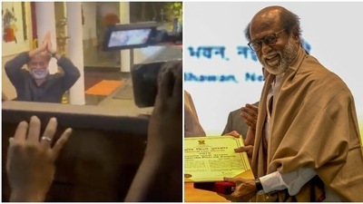 Rajinikanth received the Dada Saheb Phalke award earlier this week. Rajinikanth received the Dada Saheb Phalke award earlier this week.