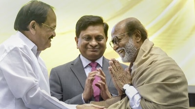 Rajinikanth had dedicated the award to his mentor, late filmmaker K Balachander, technicians, fans and also to his “friend, driver and transport colleague” Raj Bahadur who encouraged him to join cinema. (PTI) 