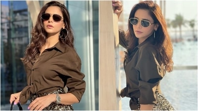 Aamna Sharif teams cropped shirt and metallic skirt with ₹3 lakh bag, see stunning pics Aamna Sharif teams cropped shirt and metallic skirt with ₹3 lakh bag, see stunning pics