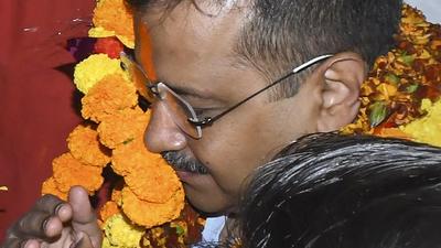 Delhi chief minister Arvind Kejriwal during a visit to Ayodhya on Tuesday. Ayodhya has now been included in the Delhi government’s free pilgrimage scheme. (PTI) Delhi chief minister Arvind Kejriwal during a visit to Ayodhya on Tuesday. Ayodhya has now been included in the Delhi government’s free pilgrimage scheme. (PTI)