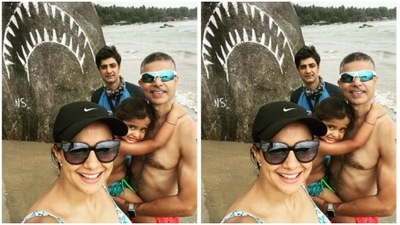 Gul Panag looked happiest to be flanked by her family by her side. (Instagram/@gulpanag) Gul Panag looked happiest to be flanked by her family by her side. (Instagram/@gulpanag)