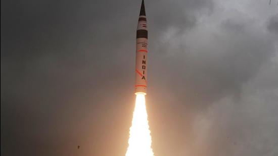 The Agni-V missile, which is being inducted into the Strategic Forces Command (SFC), will put India’s credible minimum deterrence on a firm footing as no missile in the Indian arsenal has the range to strike targets deep inside China. (Image used for representation). (REUTERS PHOTO.) The Agni-V missile, which is being inducted into the Strategic Forces Command (SFC), will put India’s credible minimum deterrence on a firm footing as no missile in the Indian arsenal has the range to strike targets deep inside China. (Image used for representation). (REUTERS PHOTO.)