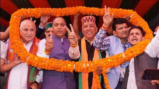 Bypoll in the most populous district of Himachal, which sends 15 legislators to the state assembly, will be a referendum of the Jai Ram-led BJP’s policies. (HT Photo)