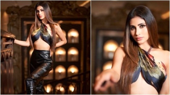 Mouni Roy is a confident, bold lady as she poses elegantly in this stunning outfit.(Instagram/@imouniroy)