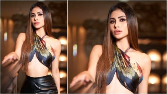 Bengali beauty Mouni Roy opted for bold winged smokey eyes and nude pink ombre lips to compliment her look.(Instagram/@imouniroy)