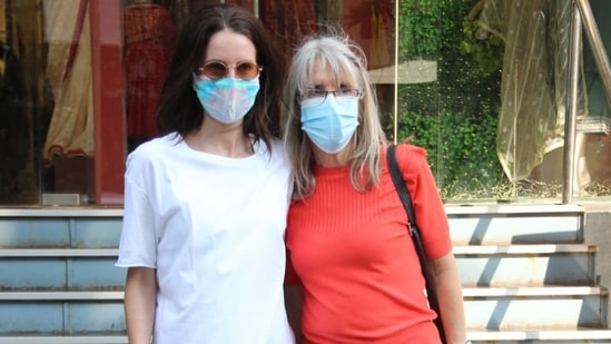 Katrina Kaif's mother, Suzanne Turquotte and sister, Isabelle Kaif spotted outside a Biba store(Varinder Chawla)