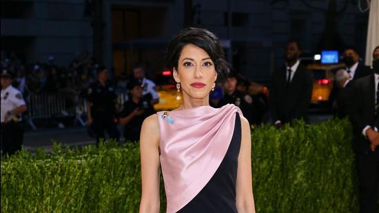 Huma Abedin, a longtime aide of former US secretary of state Hillary Clinton, attends The 2021 Met Gala at Metropolitan Museum of Art on September 13 in New York City. (AFP)