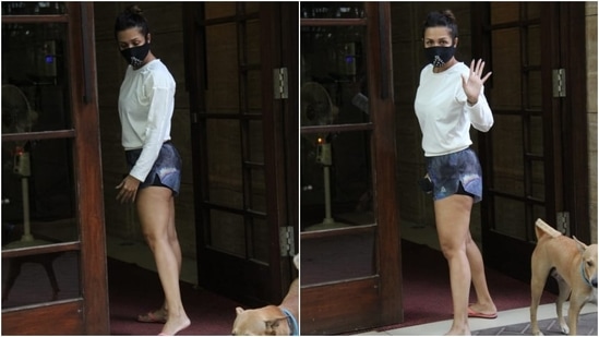 The 46-year-old star looked glam as always in her athleisure wear, and you should take notes from her on upping your comfy style game.(HT Photo/Varinder Chawla)