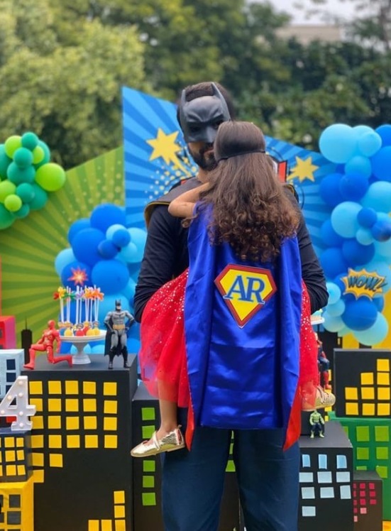 Arin with her father Rahul Sharma.