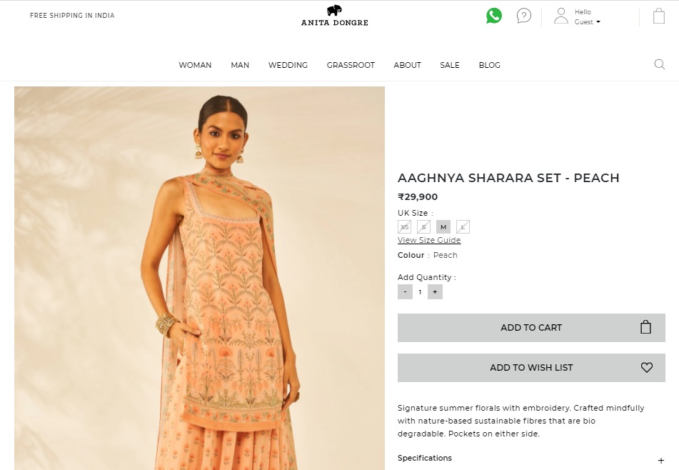 Athiya Shetty's sharara set from Anita Dongre(anitadongre.com)