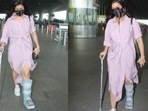 Nimrat Kaur spotted at the airport.&nbsp;