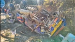 Wreckage of a bus that fell in J&K’s Doda on Thursday. (PTI) Wreckage of a bus that fell in J&K’s Doda on Thursday. (PTI)