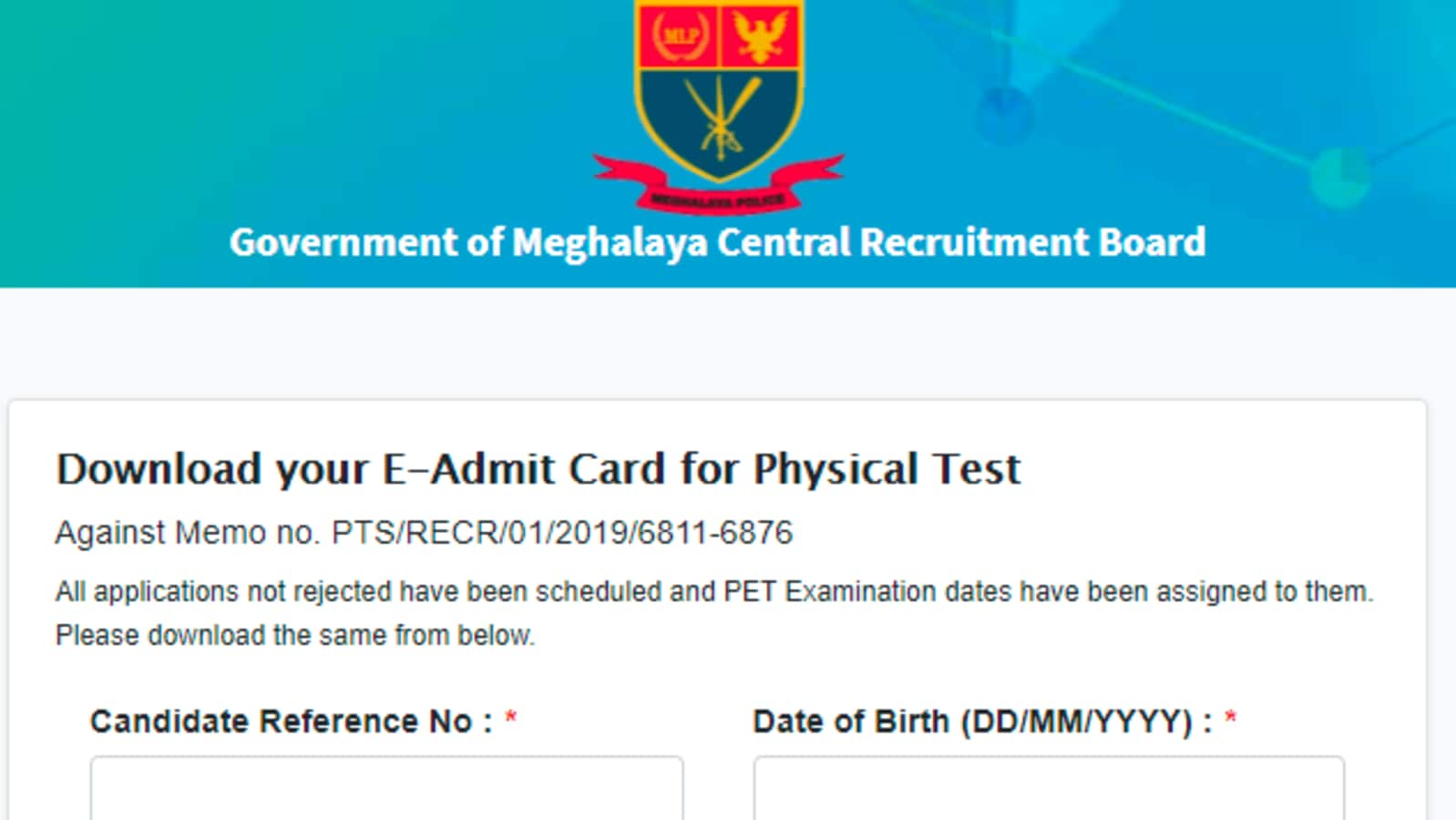 Meghalaya Police PET admit cards 2021 released on megpolice.gov.in, direct link