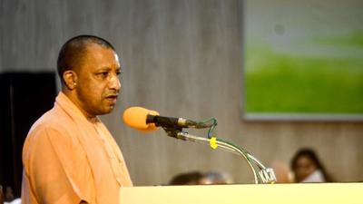 Chief minister Yogi Adityanath at the UP climate change conclave, in Lucknow on Thursday. (HT Photo) Chief minister Yogi Adityanath at the UP climate change conclave, in Lucknow on Thursday. (HT Photo)