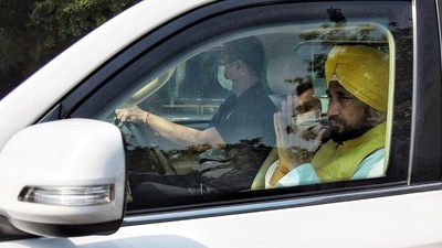 Punjab Chief Minister Charanjit Singh Channi leaves after meeting Congress Leader Rahul Gandhi at his residence in New Delhi. (ANI) Punjab Chief Minister Charanjit Singh Channi leaves after meeting Congress Leader Rahul Gandhi at his residence in New Delhi. (ANI)