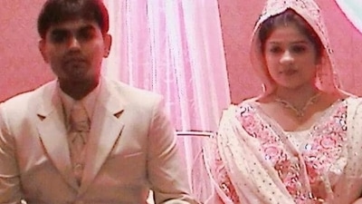 The purported photo from Sameer Wankhede’s 2006 marriage with Shabana Quraishi, tweeted by Maharashtra minister Nawab Malik. (Twitter) The purported photo from Sameer Wankhede’s 2006 marriage with Shabana Quraishi, tweeted by Maharashtra minister Nawab Malik. (Twitter)