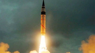 The Agni V missile (File Photo) The Agni V missile (File Photo)