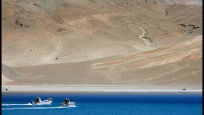 Boats of Indian army patrol in the Pangong Tso, in Leh, Ladakh, India. China’s new land border law will not impact existing boundary treaties or change the country’s position on border-related questions, Chinese foreign ministry said (ANI) Boats of Indian army patrol in the Pangong Tso, in Leh, Ladakh, India. China’s new land border law will not impact existing boundary treaties or change the country’s position on border-related questions, Chinese foreign ministry said (ANI)