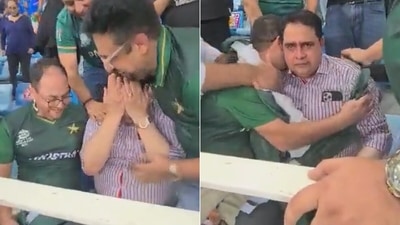 Babar Azam's father could not control his emptions. (Twitter) Babar Azam's father could not control his emptions. (Twitter)