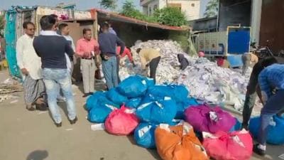A truck carrying more than 53,000 Bibles overturned on the Amritsar Road in Batala on Wednesday late evening; police claim that the pastors had sold these as scrap, hurting religious sentiments. (HT Photo) A truck carrying more than 53,000 Bibles overturned on the Amritsar Road in Batala on Wednesday late evening; police claim that the pastors had sold these as scrap, hurting religious sentiments. (HT Photo)