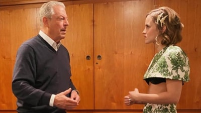 Emma in conversation with Al Gore. Emma in conversation with Al Gore.