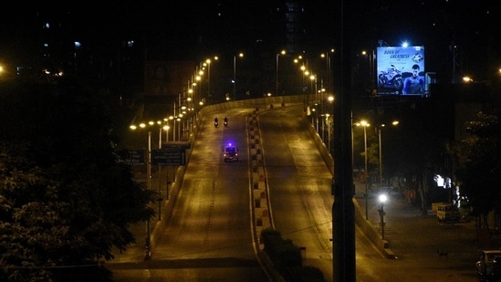 Deserted street during night curfew in Surat. (ANI )