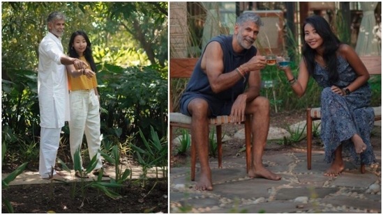 Milind Soman and Ankita Konwar make sure they priorities their health no matter wherever they are. From eating healthy to going out on runs, the couple covers it all, even during their vacations.(Instagram/@milindrunning)