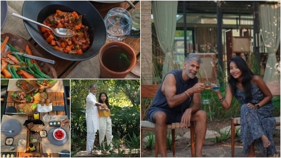 Also known as Sasan Gir, is a national park and wildlife sanctuary located near Talala Gir in Gujarat. Milind Soman and Ankita are currently having a gala time there.(Instagram/@milindrunning)
