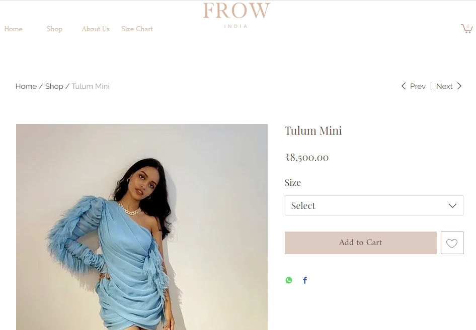 Mouni Roy's blue Tulum mini dress from Label Frow(labelfrow.com)