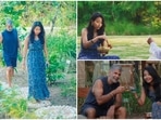 Milind Soman and Ankita Konwar love engaging with mother nature and in their recent retreat, the couple is getting a chance to experience a lot of spiritual activities and healthy herbal diets.(Instagram/@ankitakonwar)