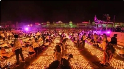 Nine lakh diyas will illuminate Ayodhya during Deepotsav on November 3. Of these, 7.51 lakh diyas will be lit at Ram Ki Paidi and the rest at other ghats in the city. (File Photo) Nine lakh diyas will illuminate Ayodhya during Deepotsav on November 3. Of these, 7.51 lakh diyas will be lit at Ram Ki Paidi and the rest at other ghats in the city. (File Photo)