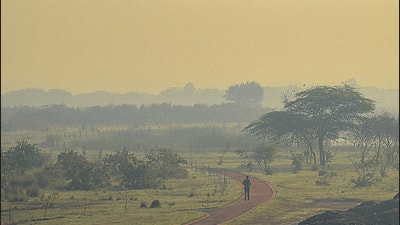 A haze over Mayur Vihar on Friday morning. (Amal KS/HT Photo)