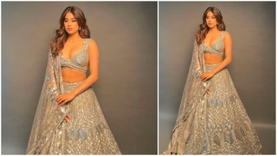 Janhvi Kapoor picked this beautiful contemporary lehenga from designer Manish Malhotra's collection. (Instagram/@tanghavri) Janhvi Kapoor picked this beautiful contemporary lehenga from designer Manish Malhotra's collection. (Instagram/@tanghavri)