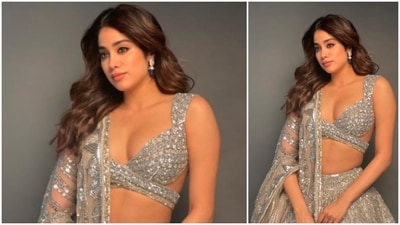 Janhvi Kapoor left her hair open and opted for minimal makeup. (Instagram/@tanghavri) Janhvi Kapoor left her hair open and opted for minimal makeup. (Instagram/@tanghavri)